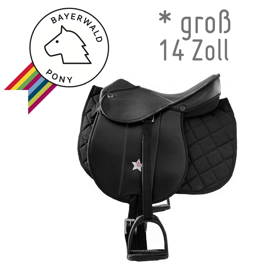 Holzpferd-Sattel-14-Zoll-Qualitat-Spielzeug-FreyStil-Bayern-Bayerwald-Pony