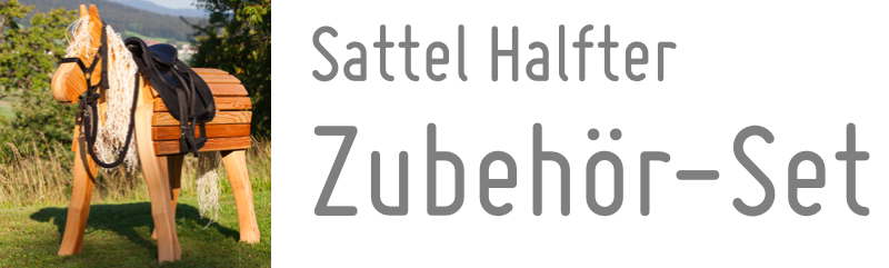 Holzpferd-Zubehor-Sattel-Halfter-Zugel-Putzburste